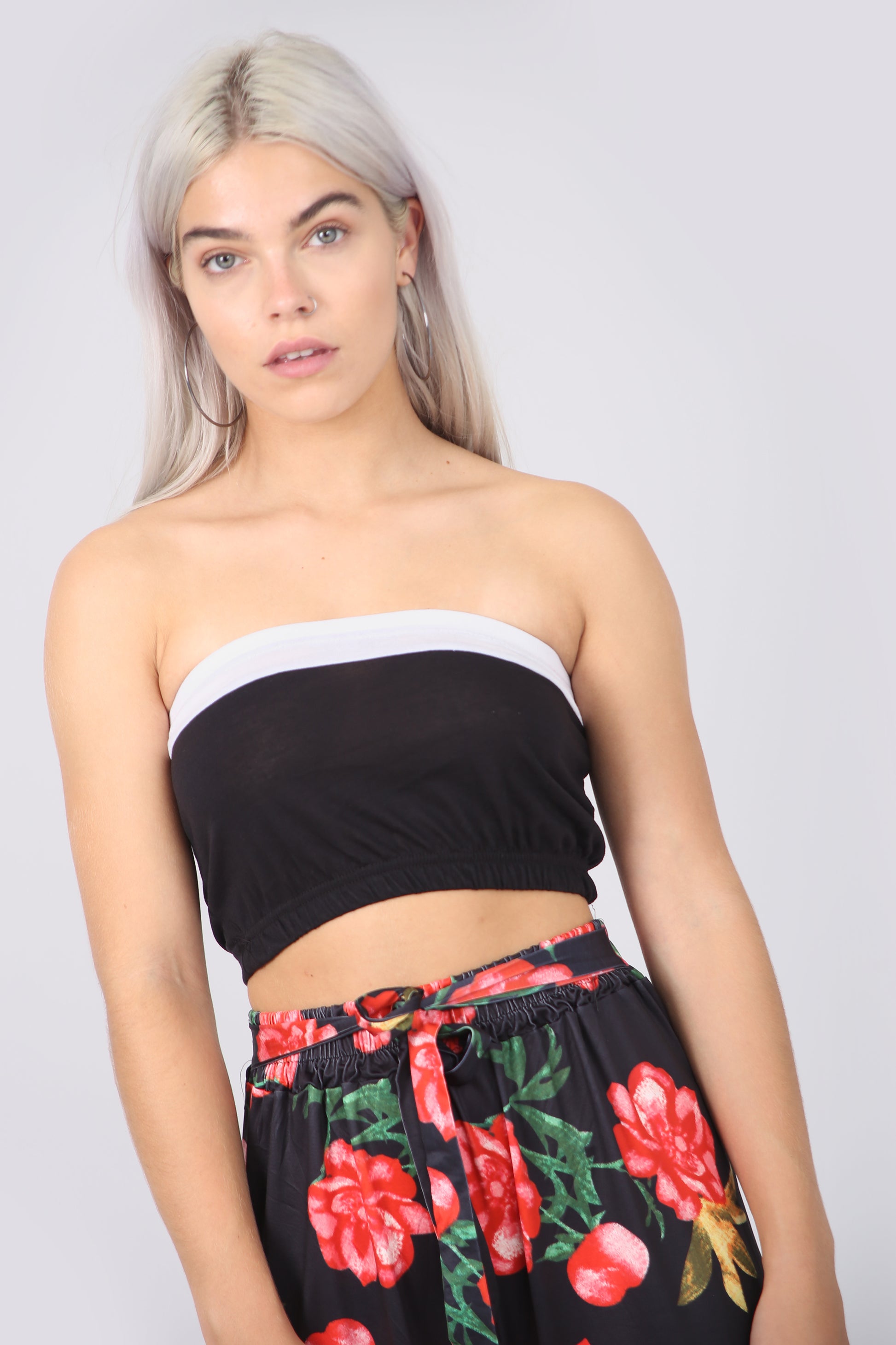 Basic Jersey Black Bandeau Crop Top - bejealous-com