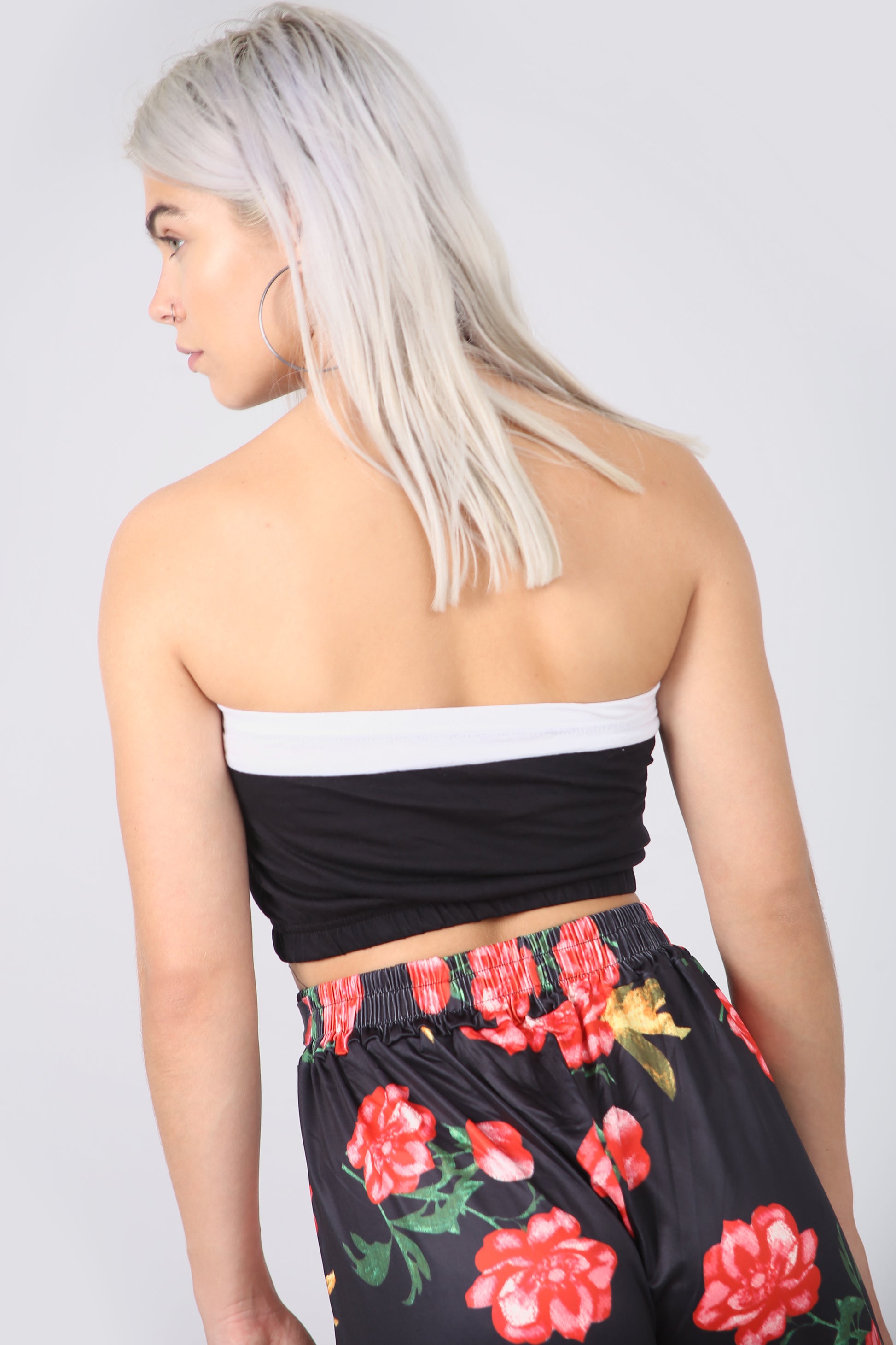 Basic Jersey Black Bandeau Crop Top - bejealous-com