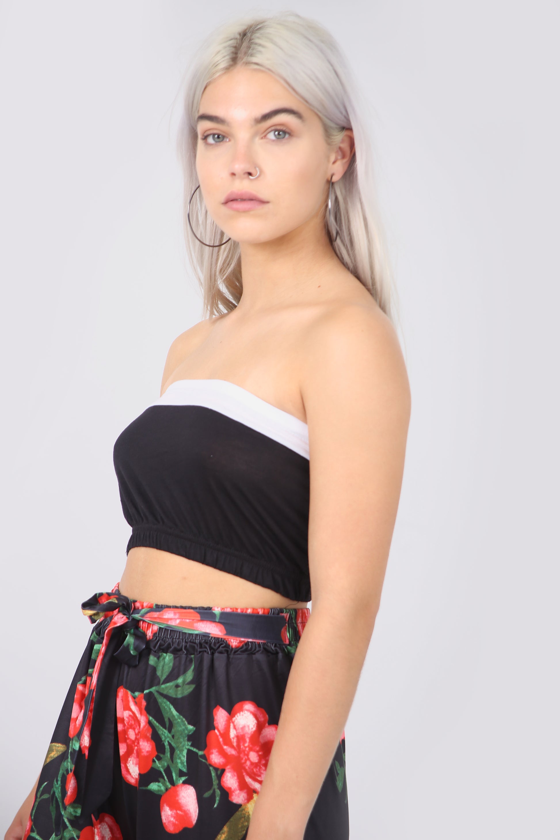 Basic Jersey Black Bandeau Crop Top - bejealous-com