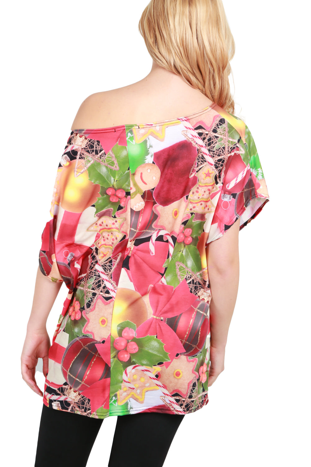 Mia Christmas Sleigh Santa Hat Tree Baggy T Shirt