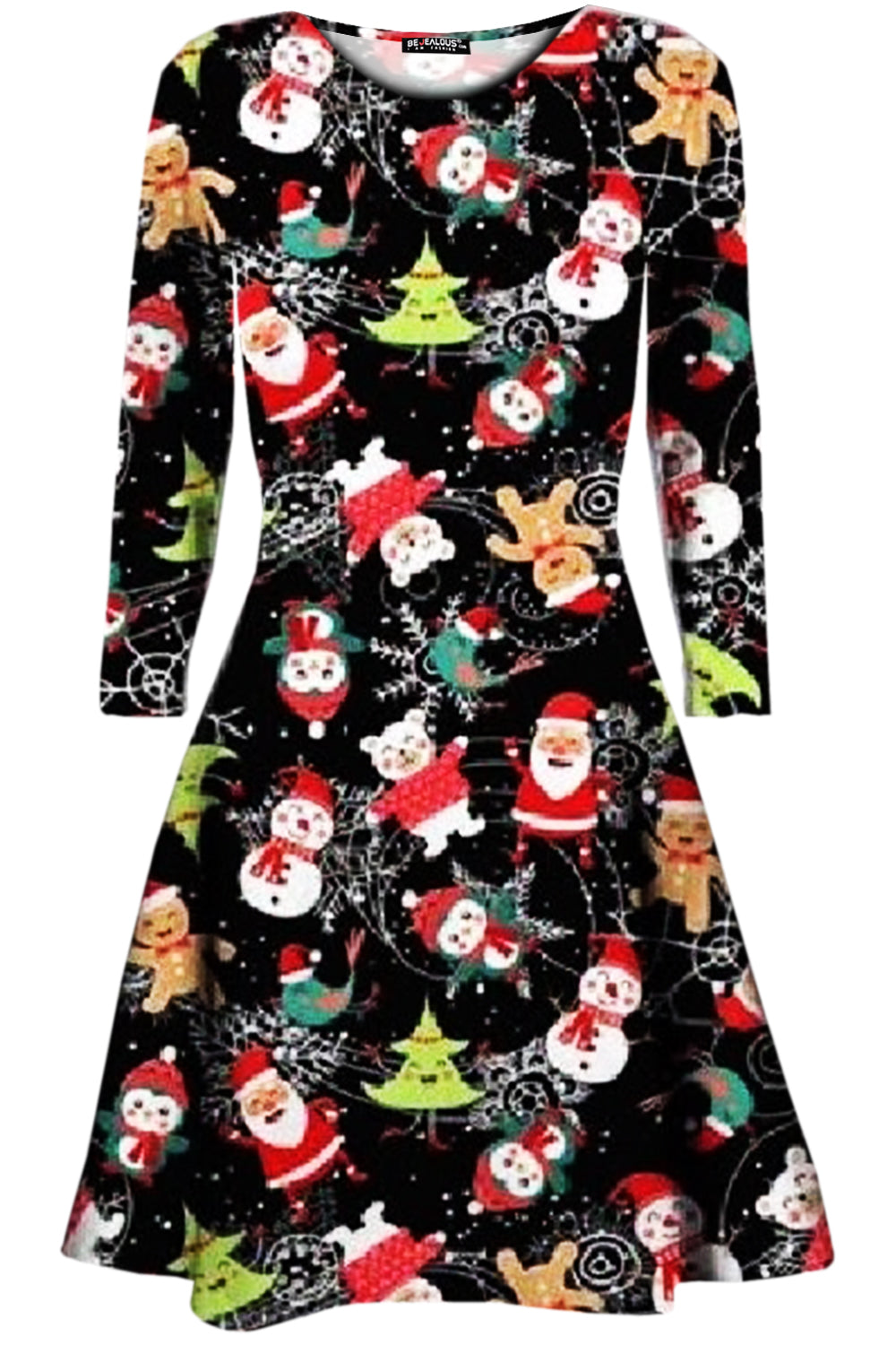 Mila Christmas Long Sleeve Swing Dress