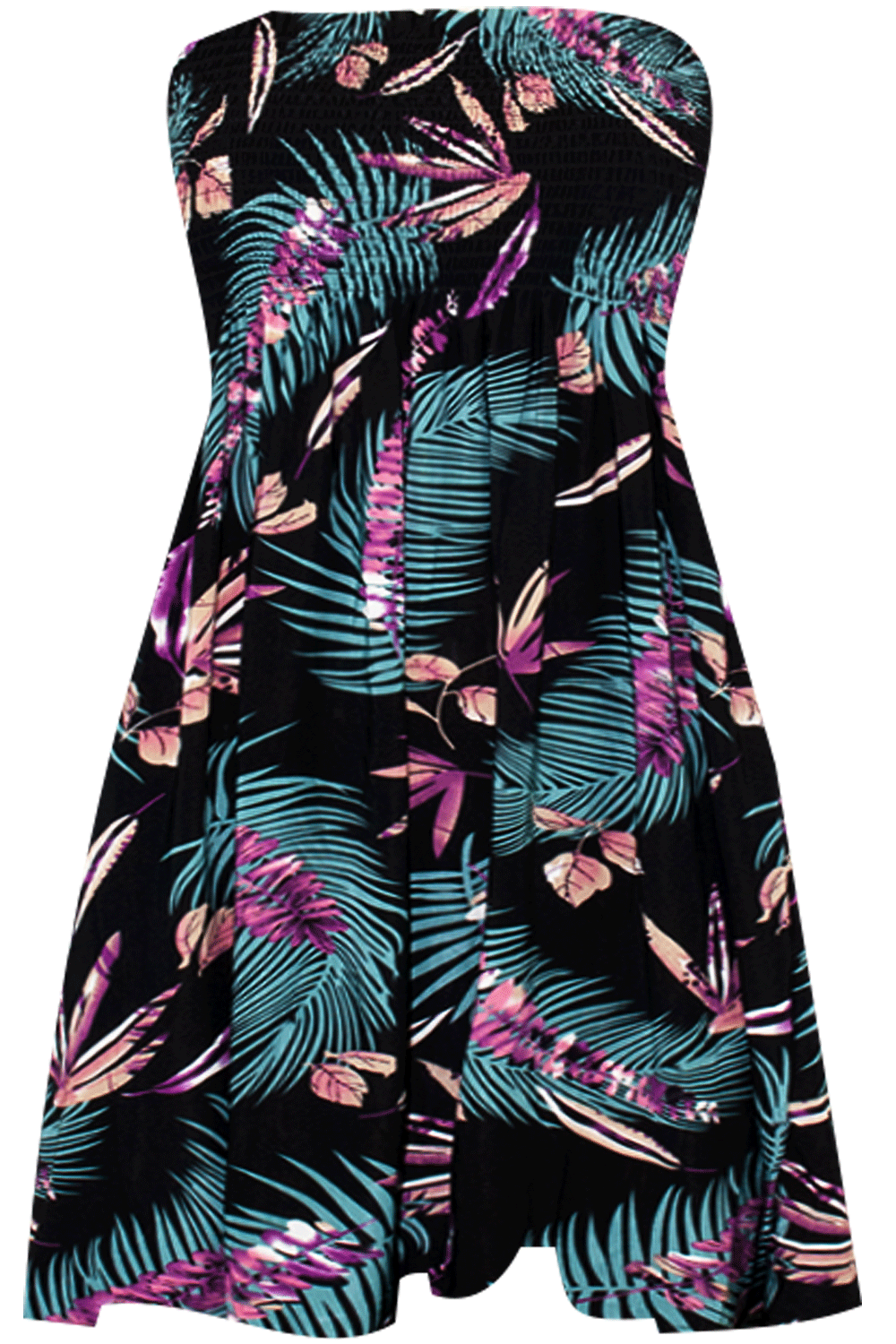 Sheered Bardot Red Floral Mini Swing Dress