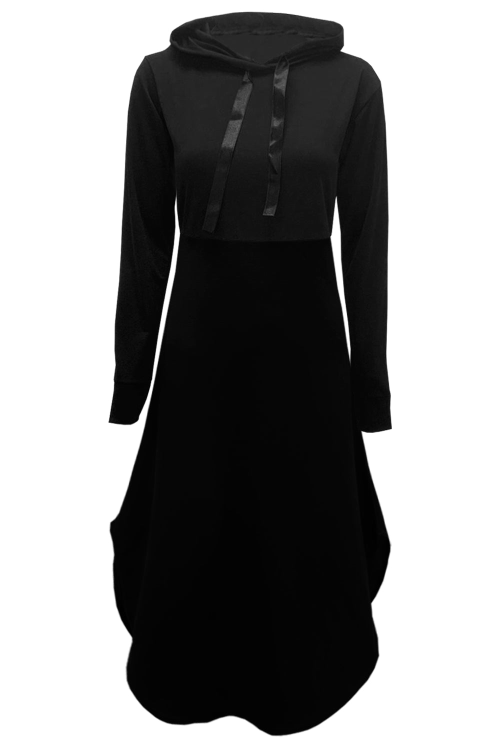 Aria Hooded Curved Hem Skater Midi Dress