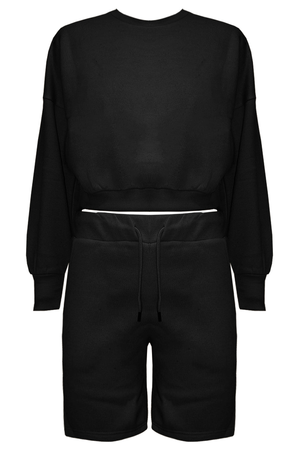 Leah Fleece Shorts Baggy 2 Pcs Sweatshirt Sets