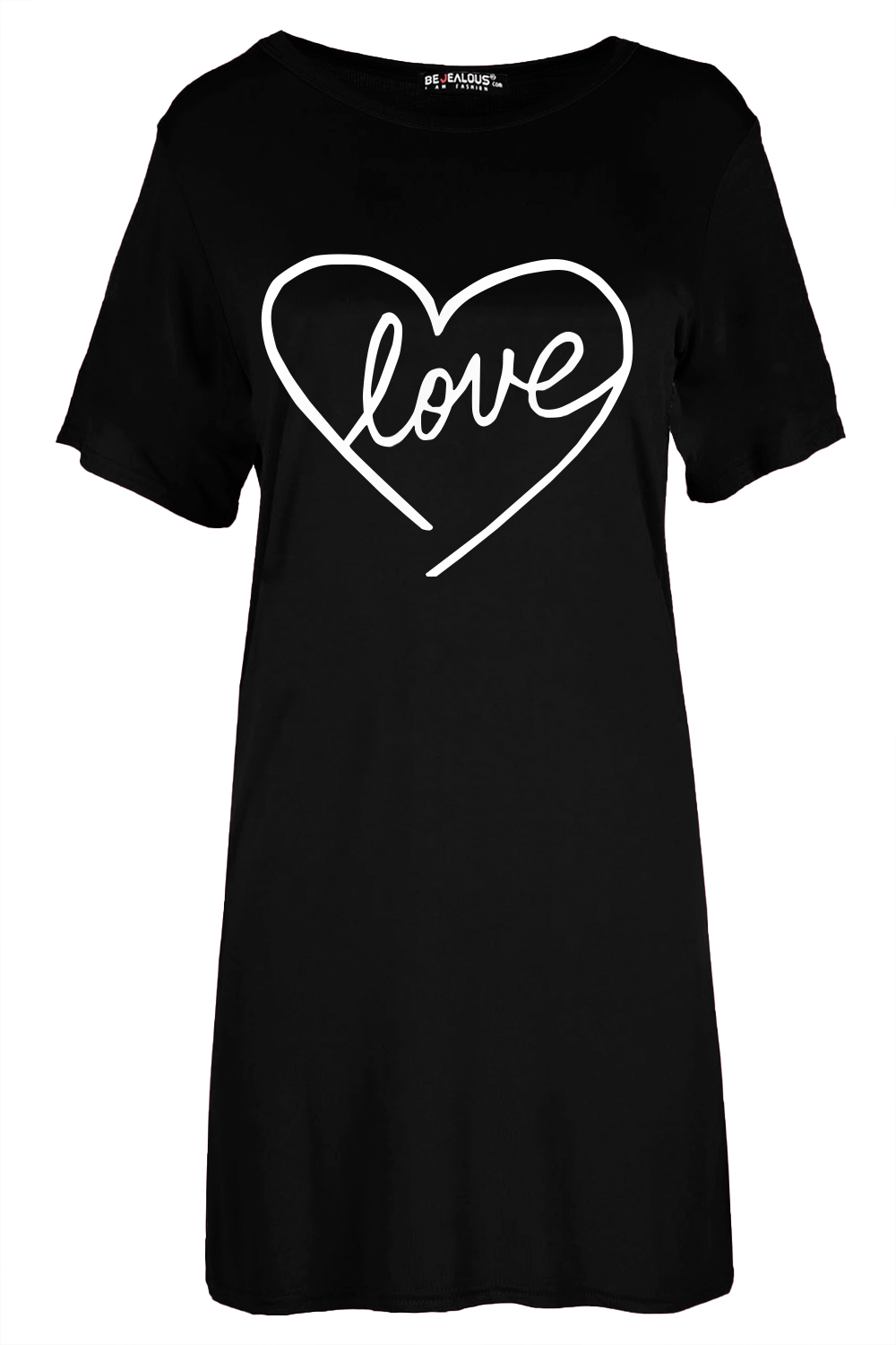 Ruby Love Heart Oversized Baggy T-Shirt Mini Dress