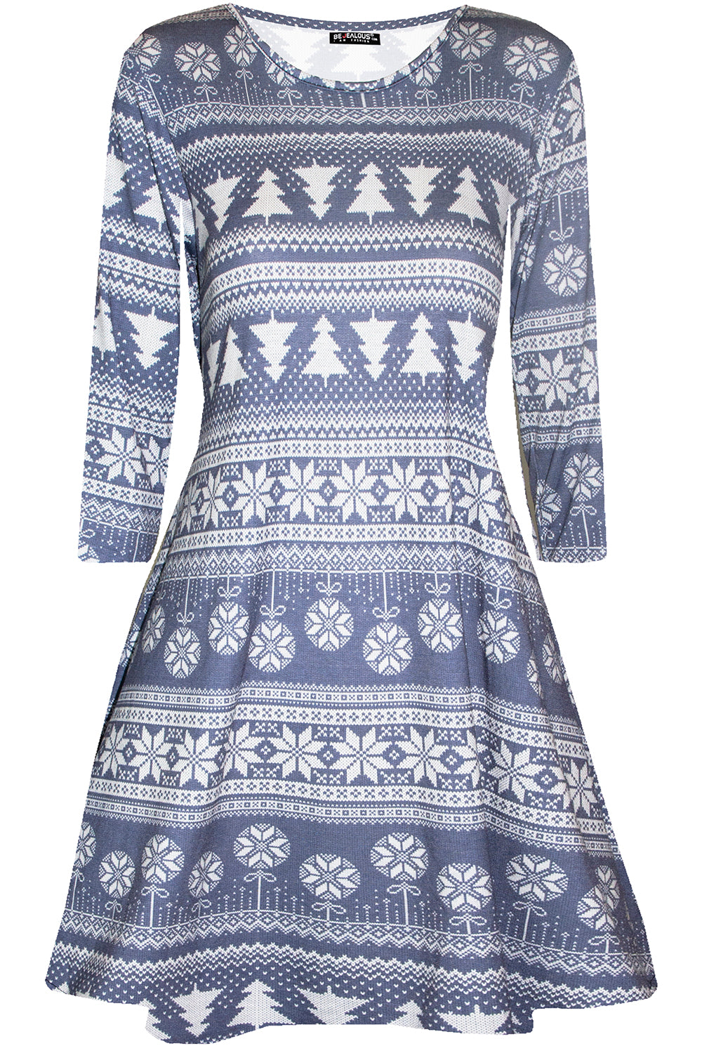 Mila Christmas Long Sleeve Swing Dress