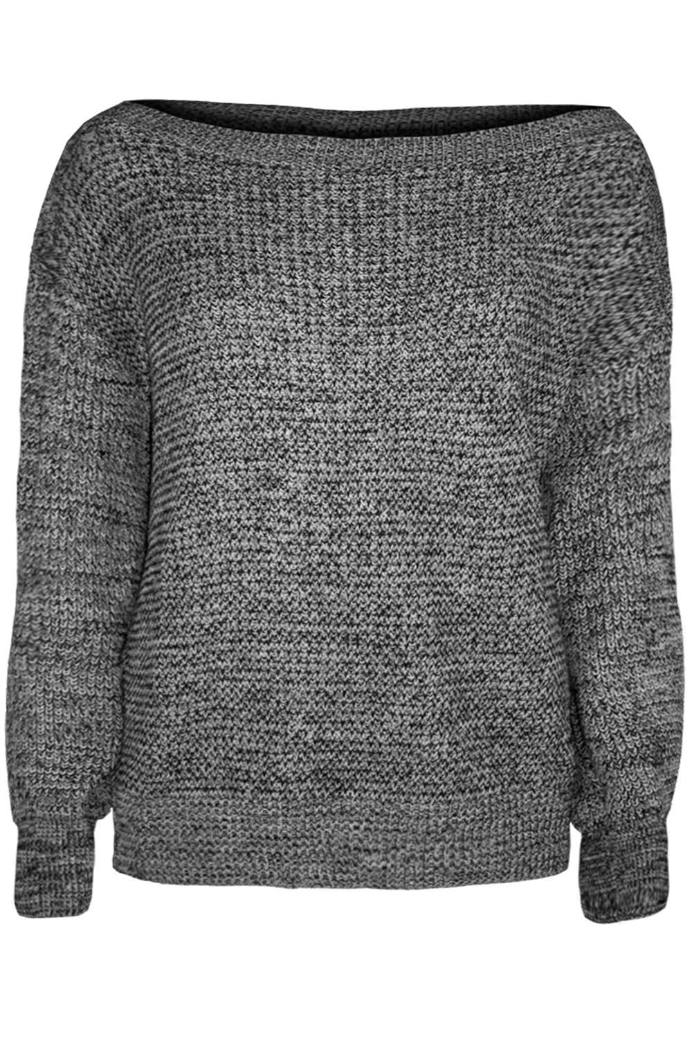 Off Shoulder Baggy Knitted Jumper