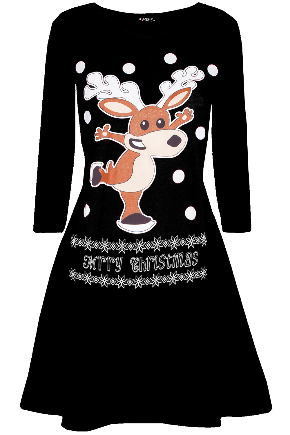 Maisie Christmas Long Sleeve Swing Mini Dress