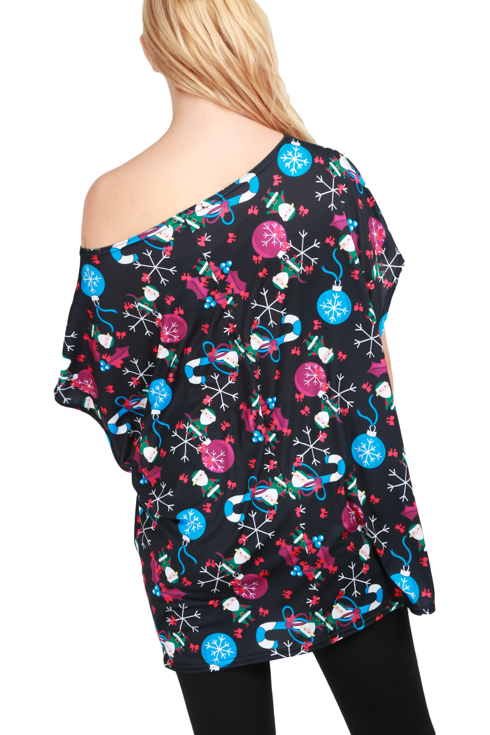 Mia Christmas Sleigh Santa Hat Tree Baggy T Shirt