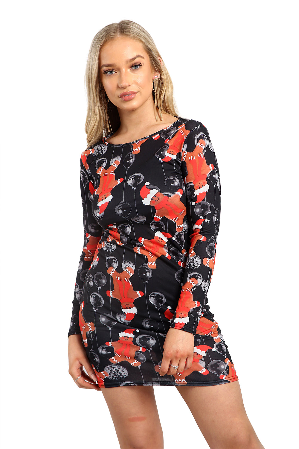 Evie Christmas Santa Rudolph Reindeer Bodycon Dress