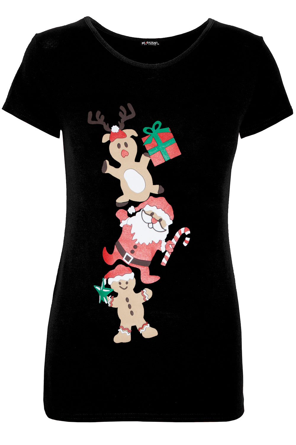 Sarah Christmas Cap Sleeve Gingerbread T Shirt