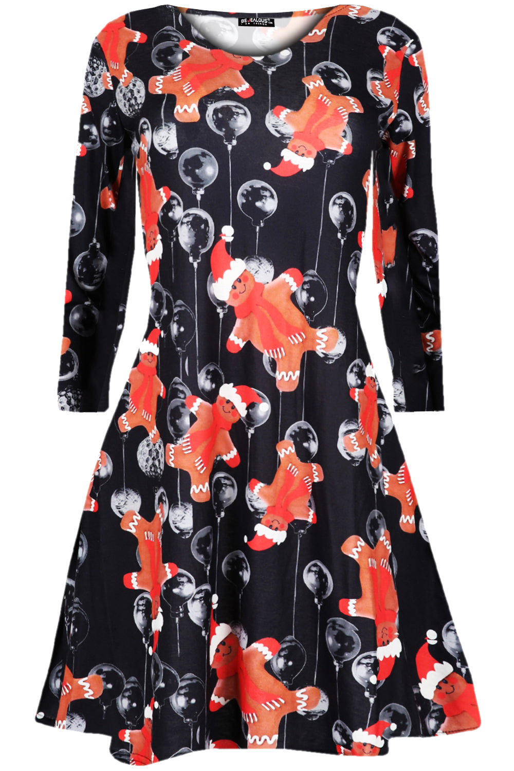 Ruby Long Sleeve Christmas Print Dress