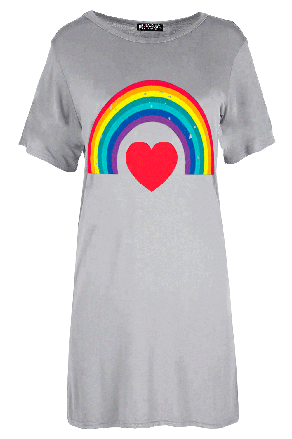 Ruby Rainbow Heart Oversized Baggy T-Shirt Dress