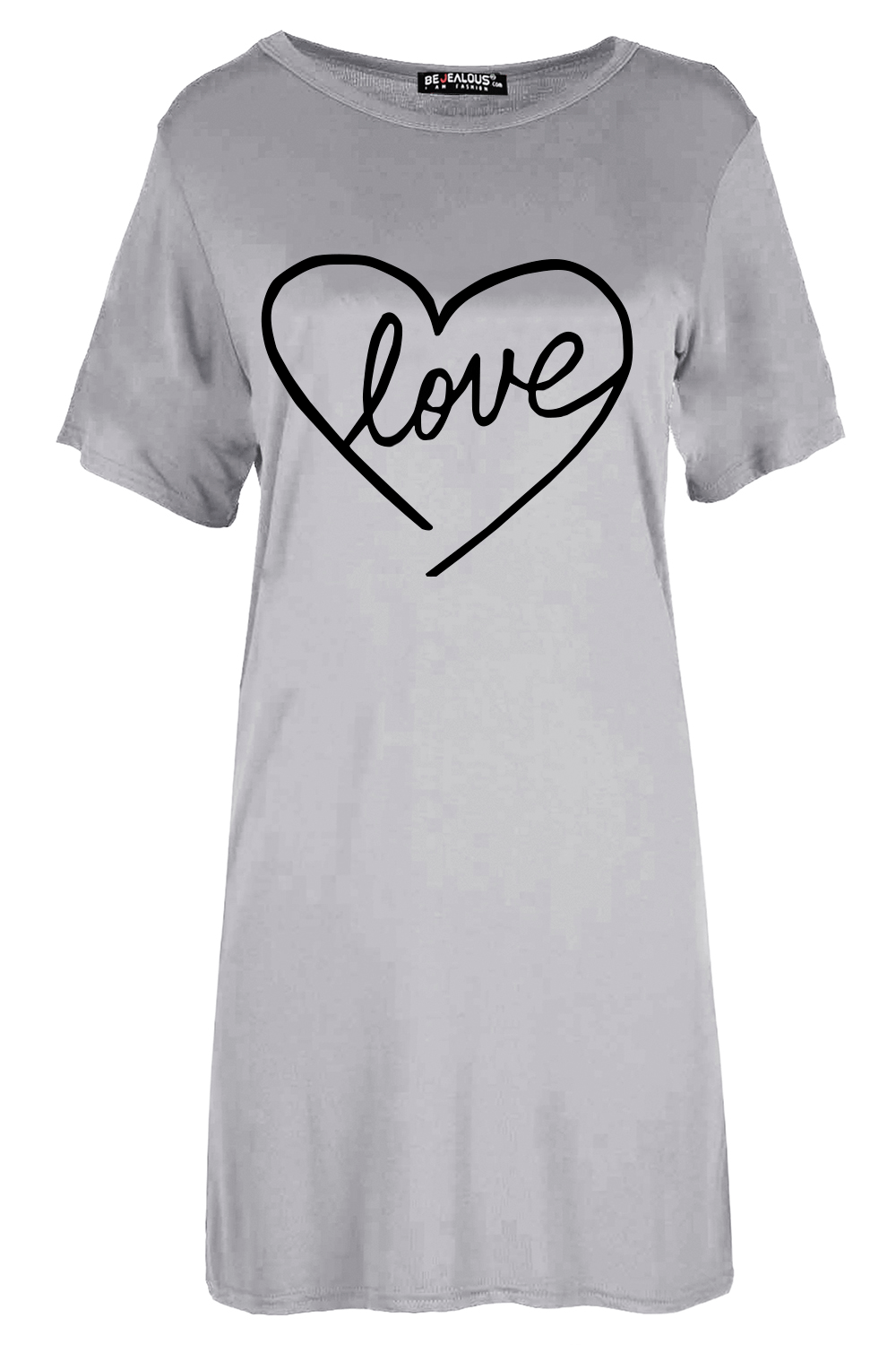 Ruby Love Heart Oversized Baggy T-Shirt Mini Dress