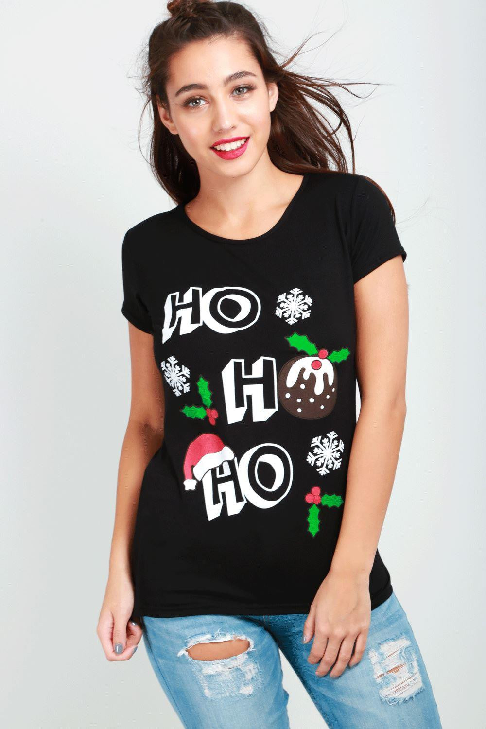 Summer Christmas Xmas Cap Sleeve Tee Shirt Top
