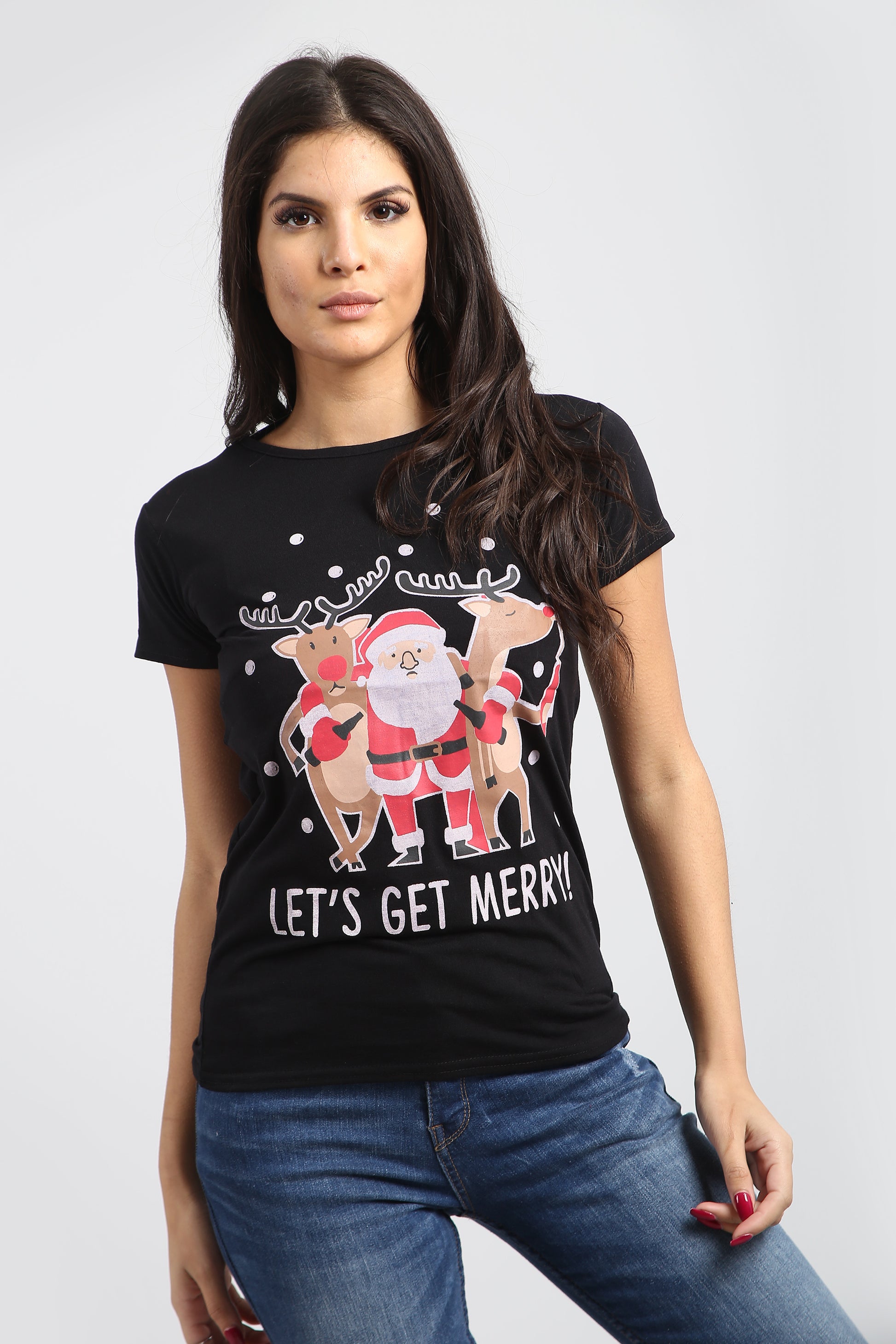 Summer Christmas Cap Sleeve Xmas T Shirt Top