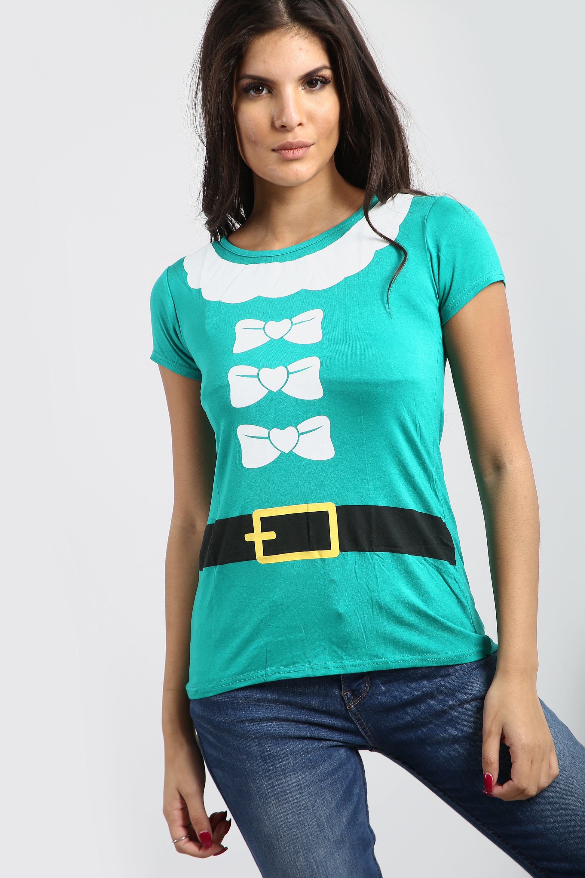 Summer Santa Suit Costume Christmas T Shirt Top