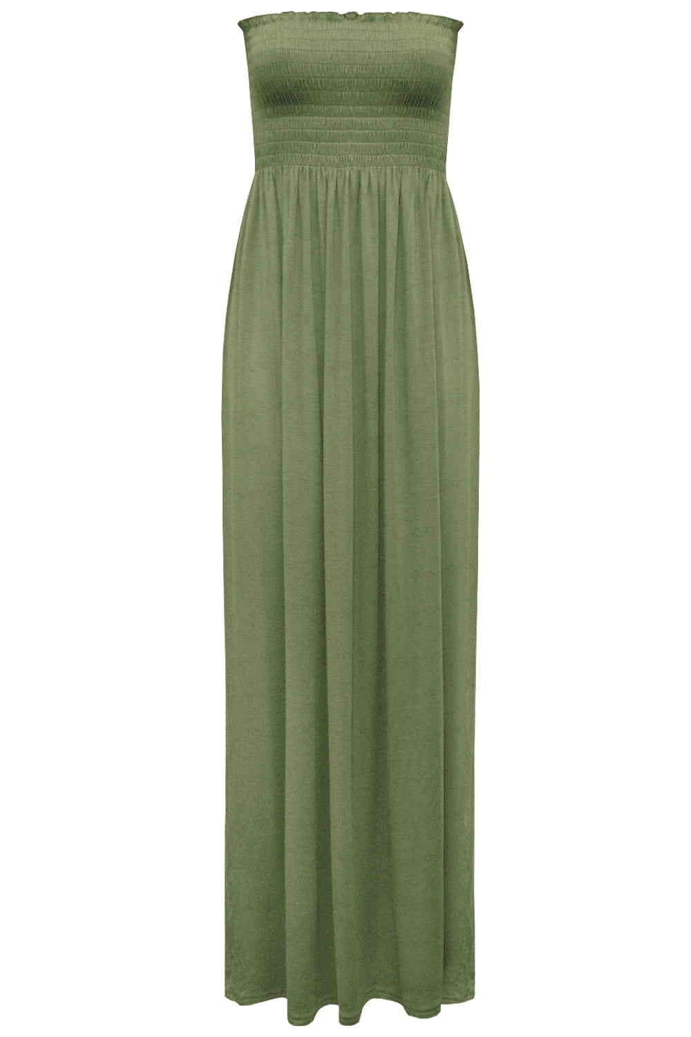 Kiana Ruched Bandeau Jersey Maxi Dress