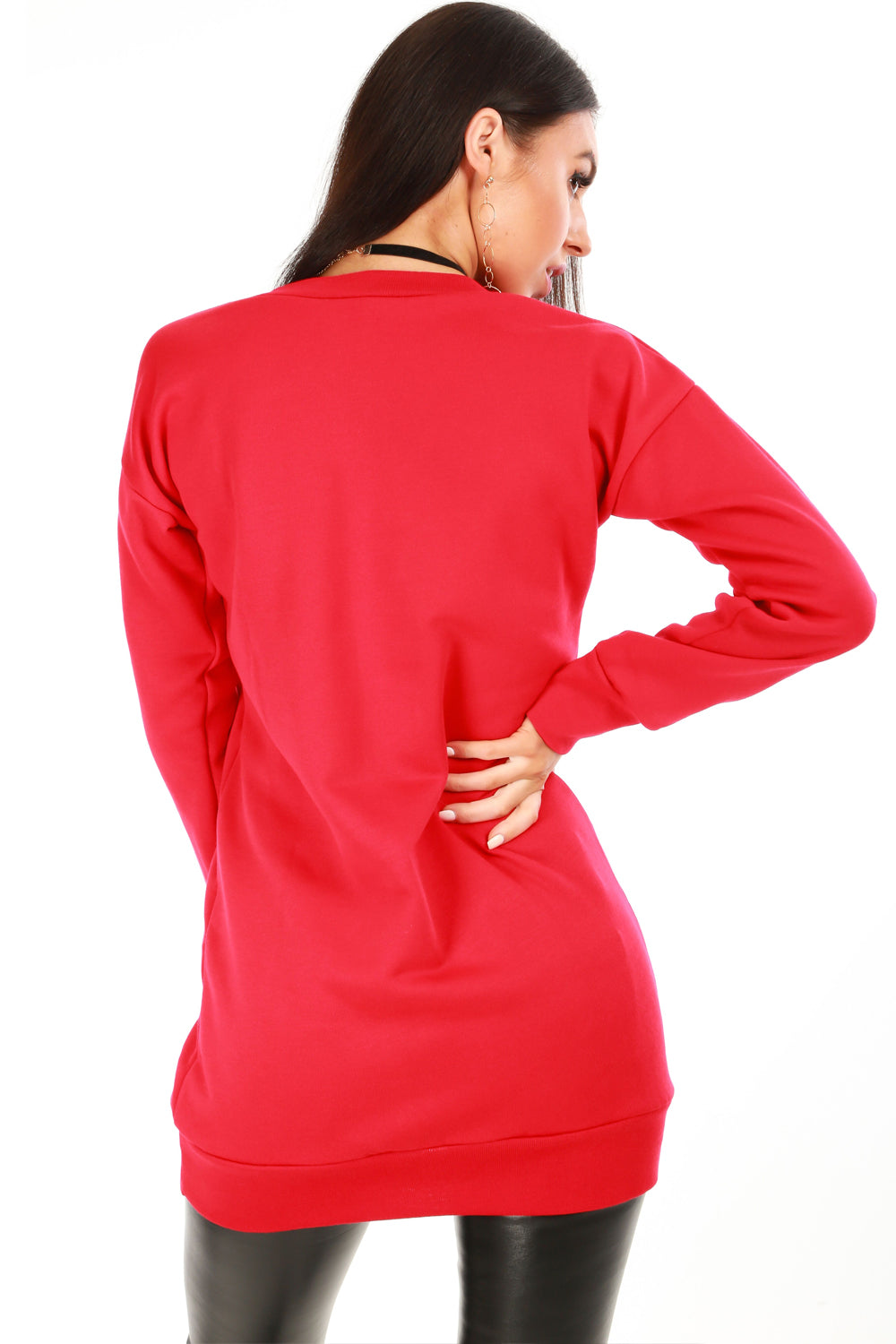 Merry Christmas Reindeer Print Red Jumper - bejealous-com