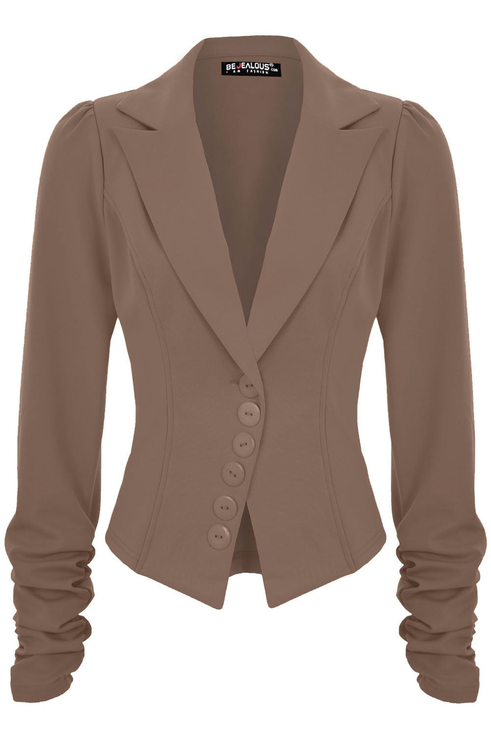 Lily 6 Buttons Ruched Long Sleeve Jacket Blazer