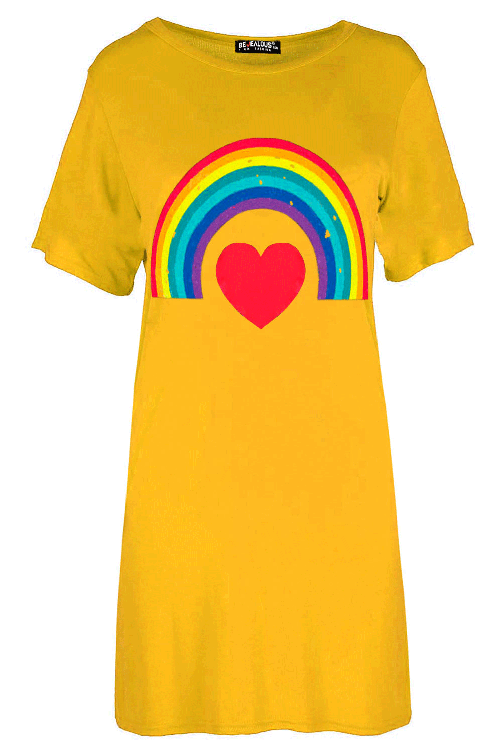 Ruby Rainbow Heart Oversized Baggy T-Shirt Dress