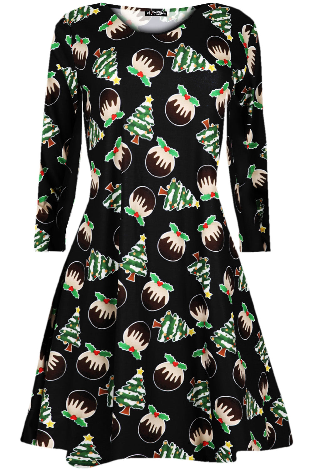 Ruby Long Sleeve Christmas Print Dress