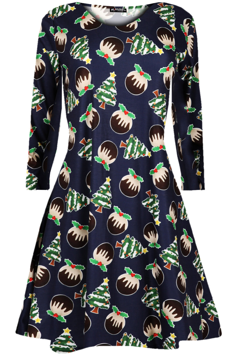 Ruby Long Sleeve Christmas Print Dress