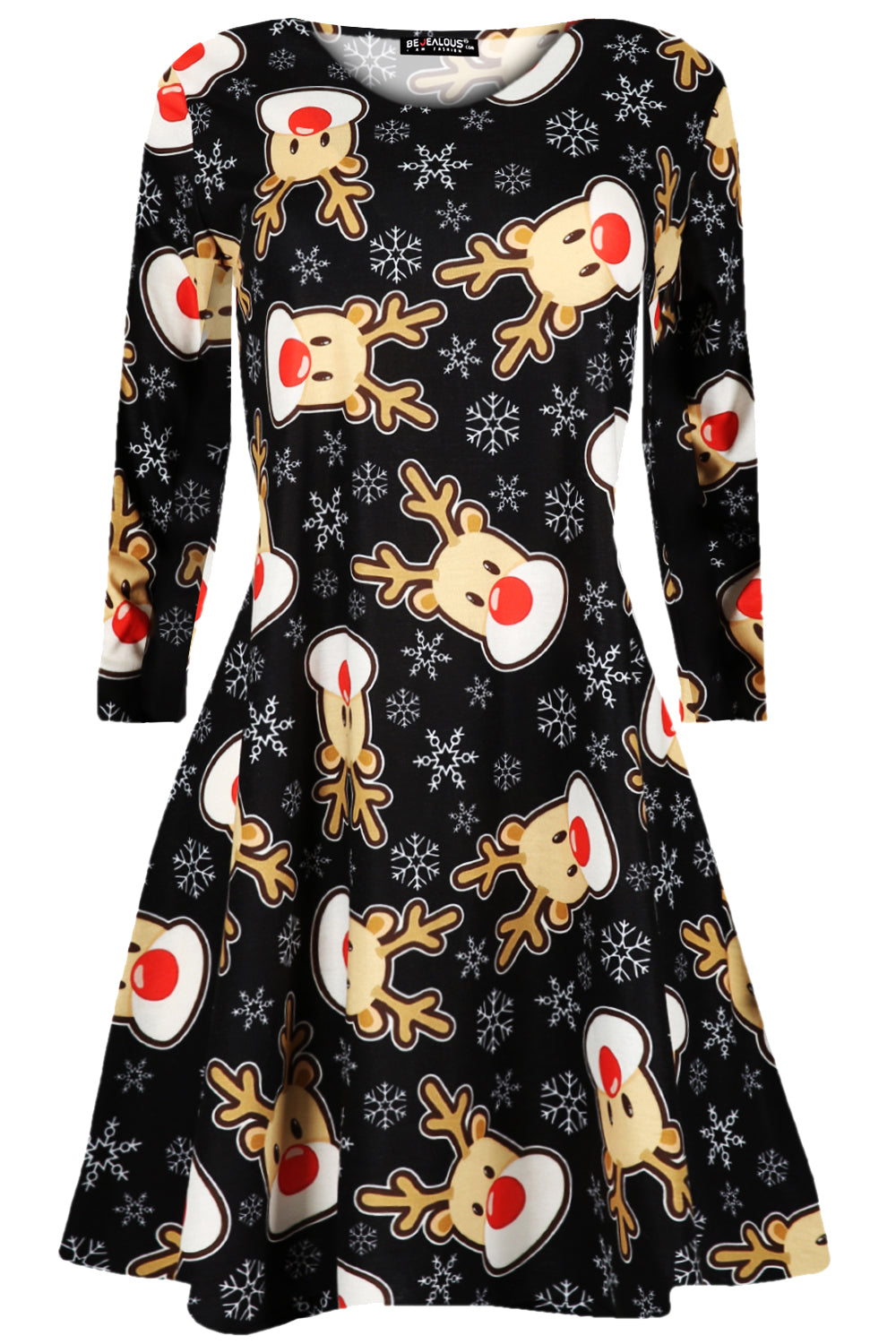 Ruby Long Sleeve Christmas Print Dress