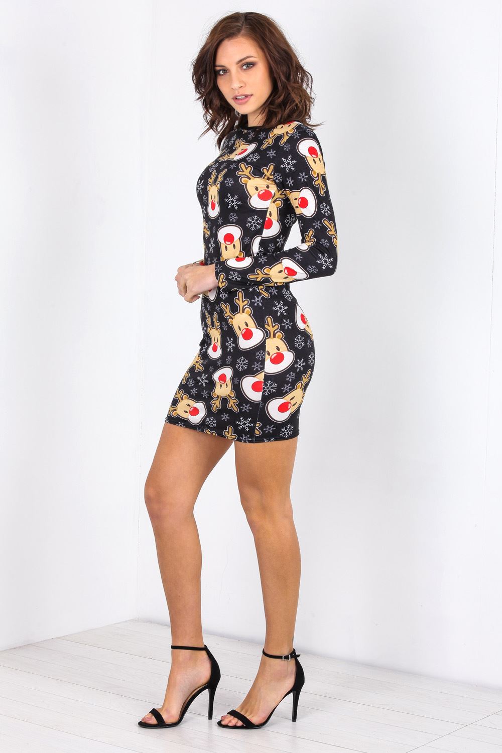 Evie Christmas Santa Rudolph Reindeer Bodycon Dress