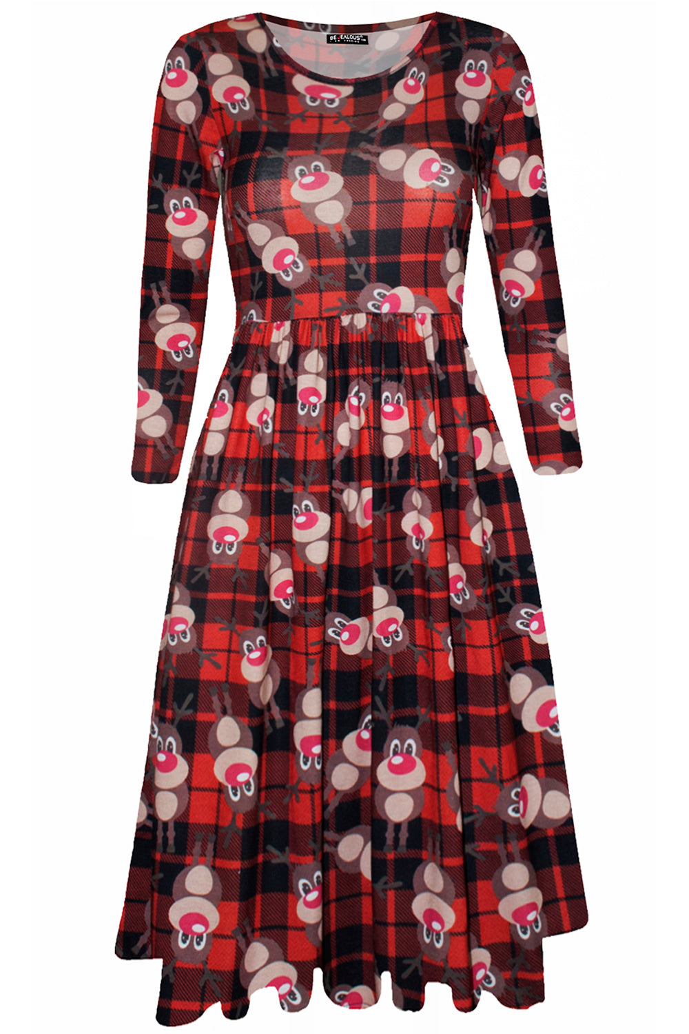 Maisie Christmas Snowman Swing Midi Skater Dress