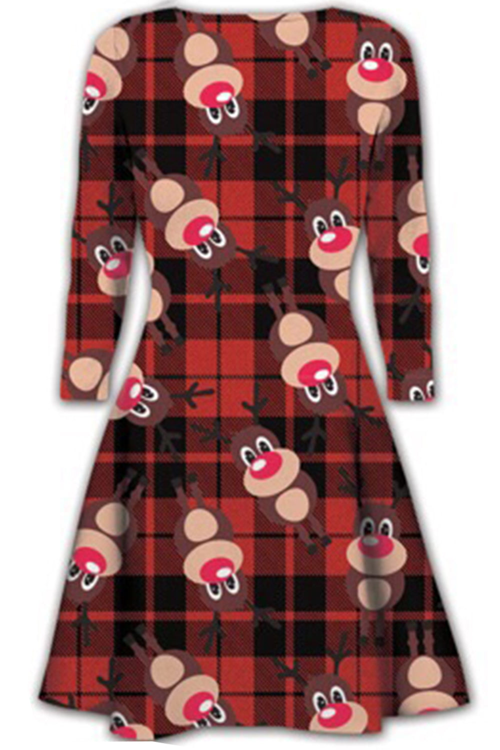 Emilia Long Sleeve Christmas Print Swing Dress