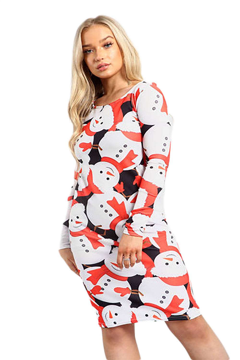 Isla Christmas Santa Reindeer Snowman Hat Tree Bodycon Dress