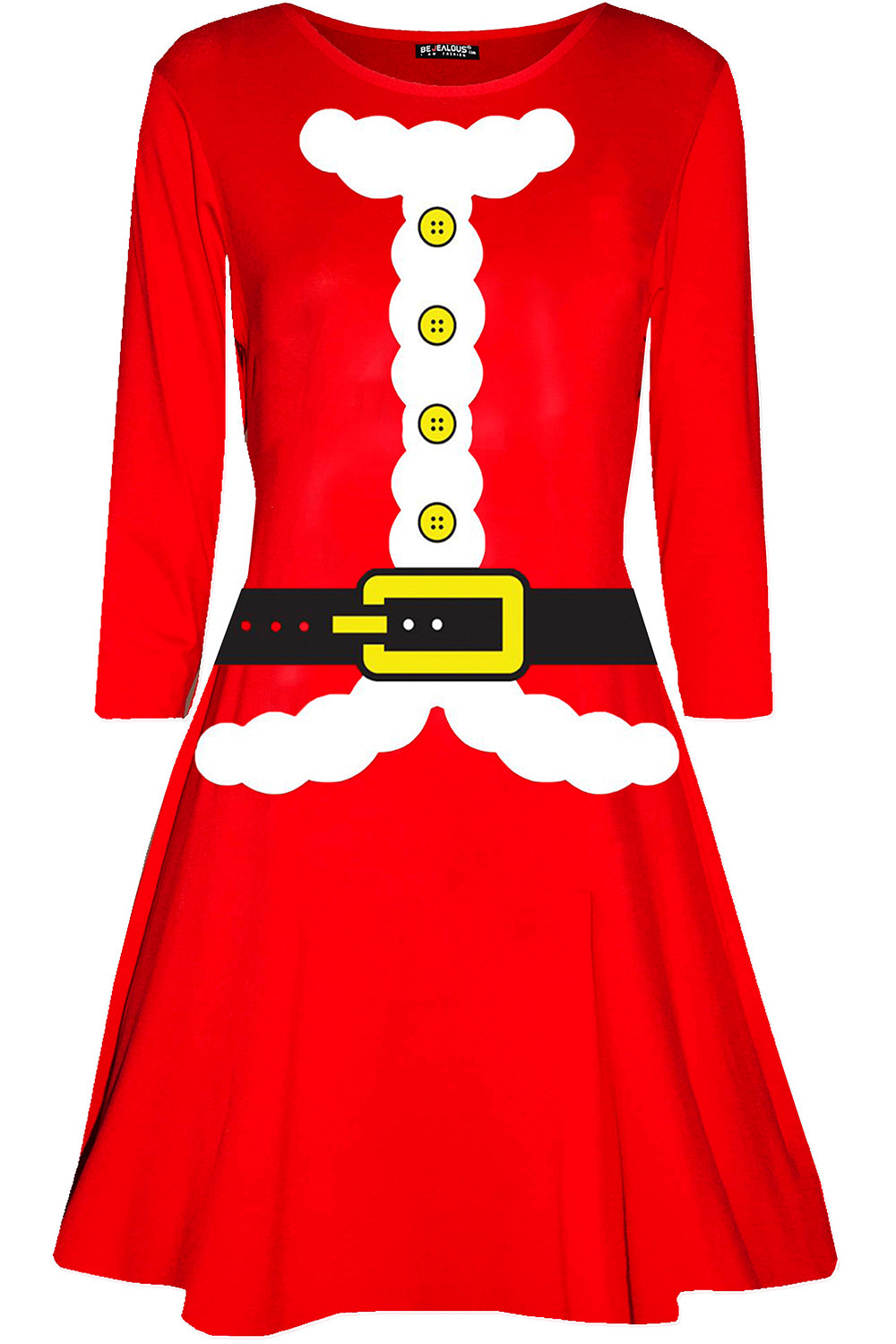 Long Sleeve Christmas Elf Red Dress