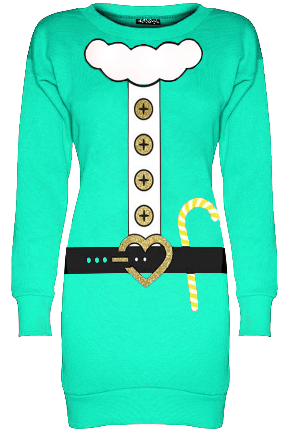 Long Sleeve Christmas Elf Jumper Dress
