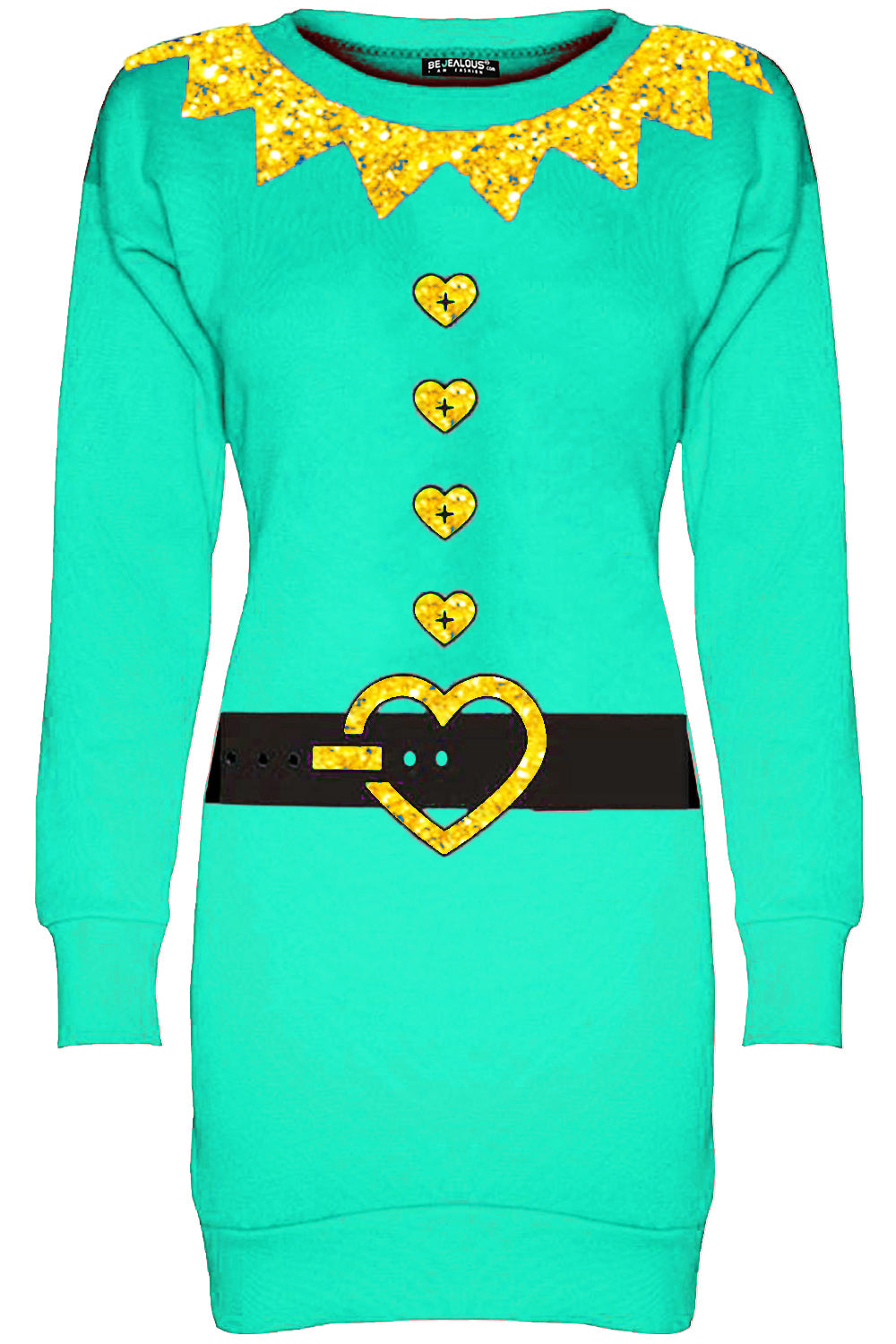 Long Sleeve Christmas Elf Jumper Dress