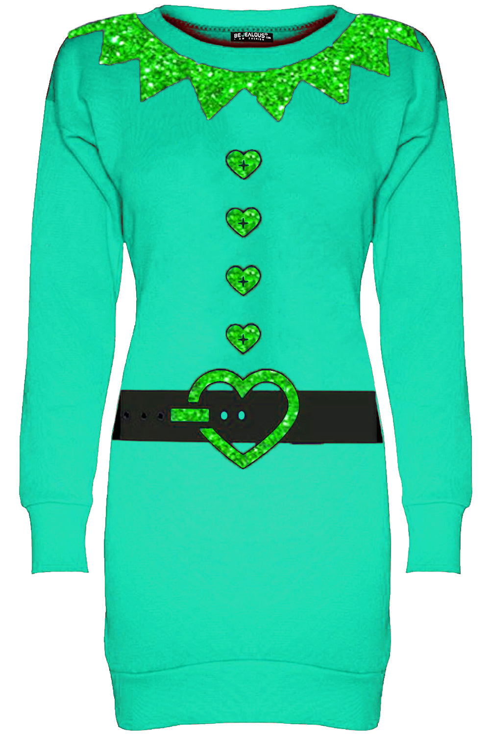 Long Sleeve Christmas Elf Jumper Dress