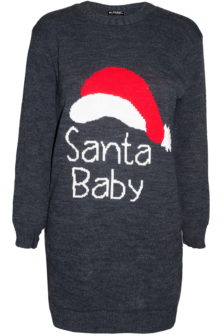 Santa Baby Slogan Print Jumper Dress - bejealous-com