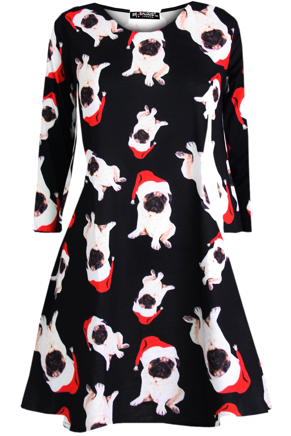 Ruby Long Sleeve Christmas Print Dress