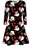 Bella Long Sleeve Christmas Print Swing Dress