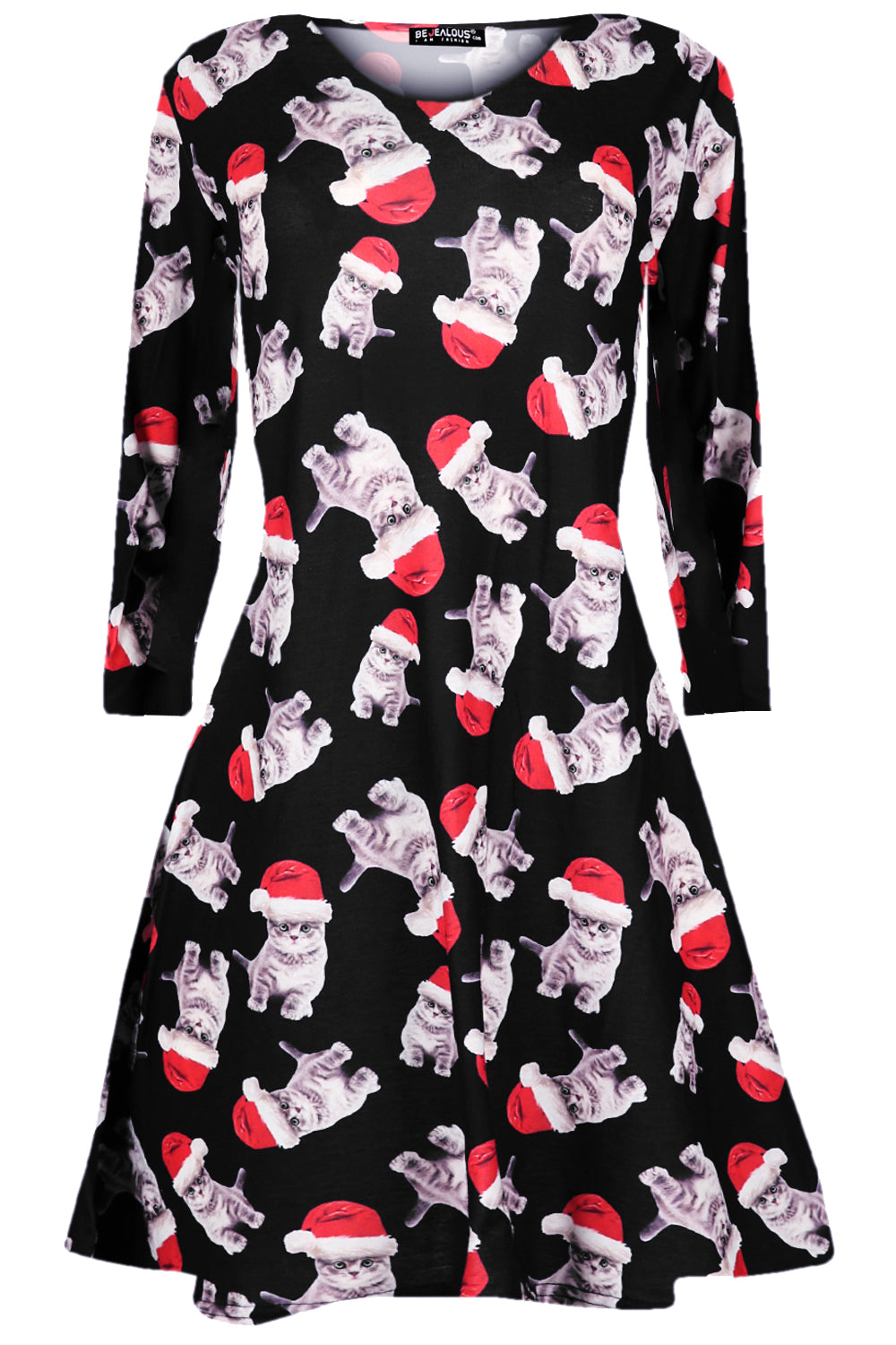 Ruby Long Sleeve Christmas Print Dress