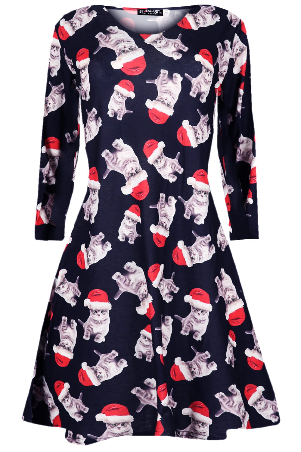 Ruby Long Sleeve Christmas Print Dress