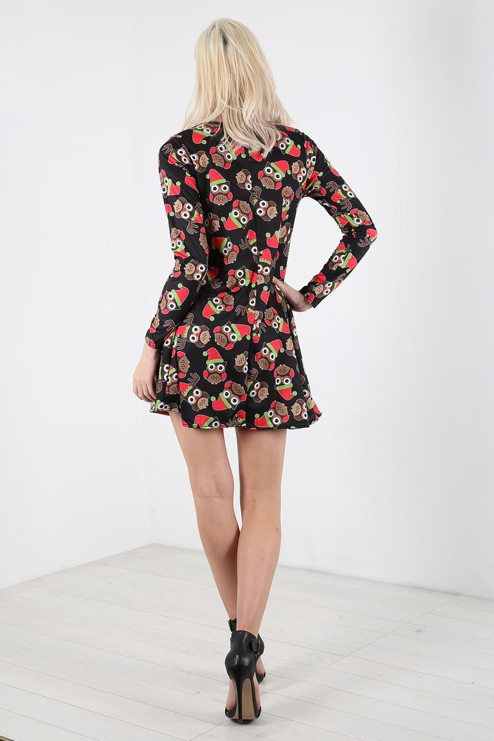 Ruby Long Sleeve Christmas Print Dress
