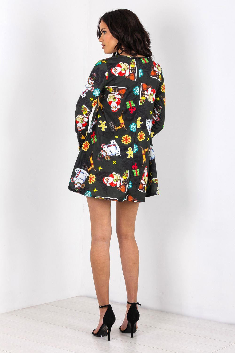 Ruby Long Sleeve Christmas Print Dress