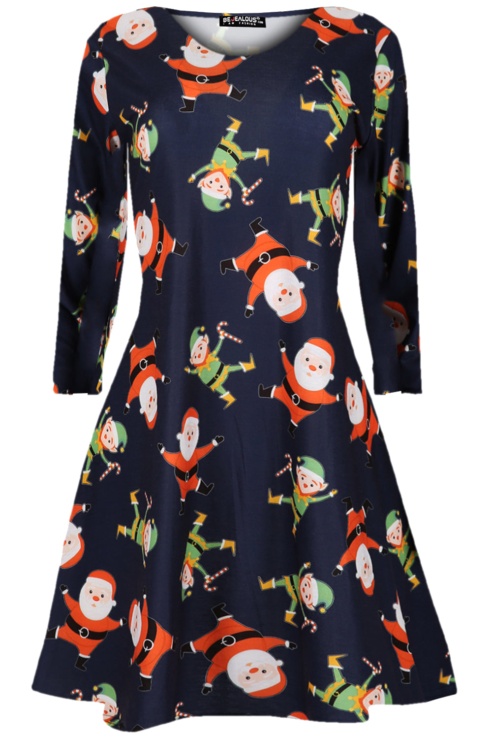 Ruby Long Sleeve Christmas Print Dress