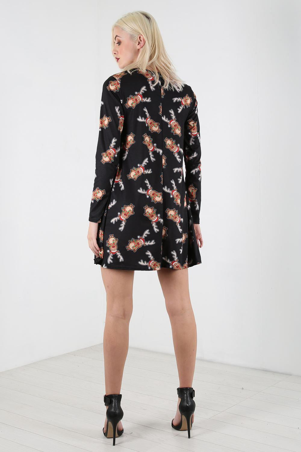 Ruby Long Sleeve Christmas Print Dress