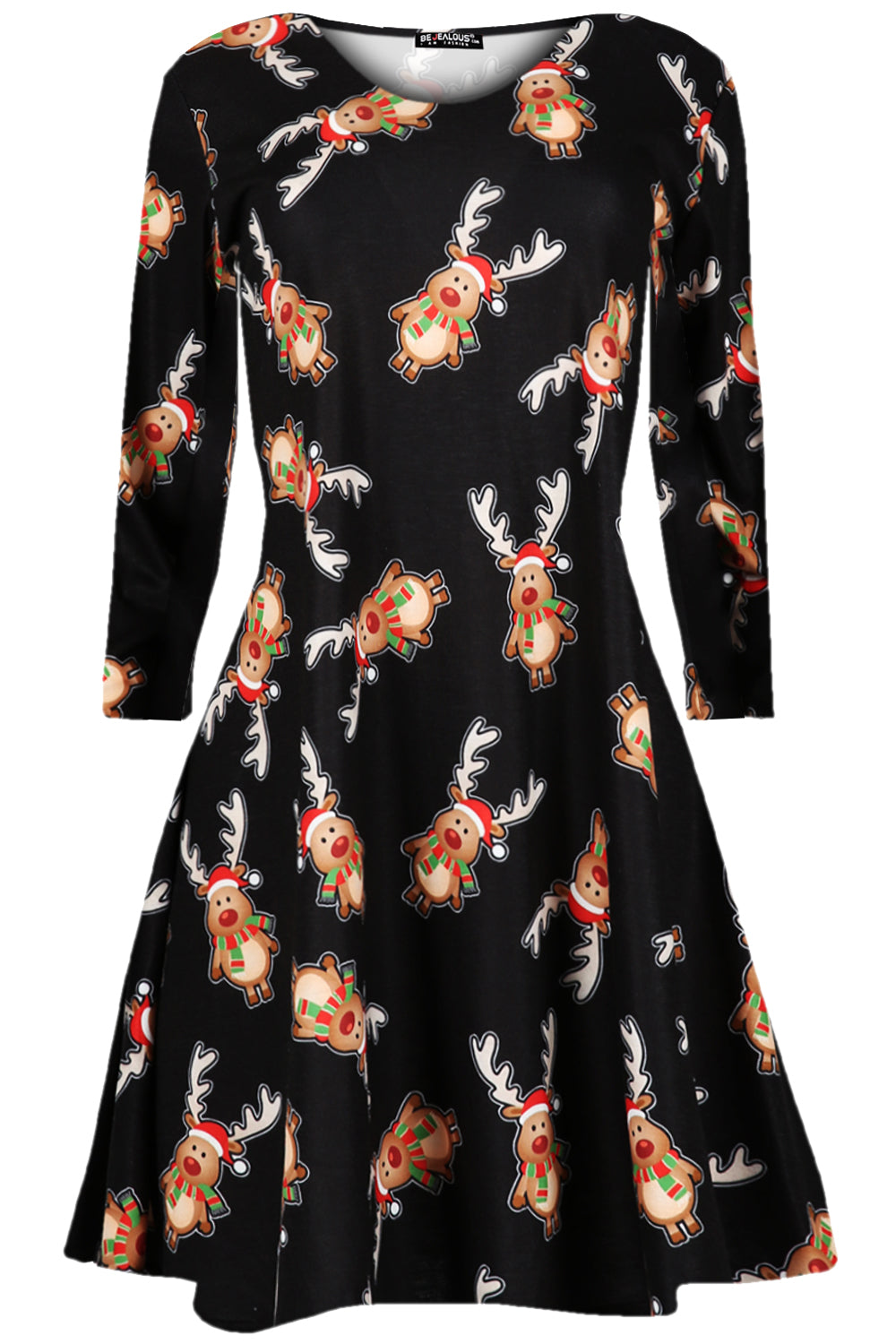 Ruby Long Sleeve Christmas Print Dress