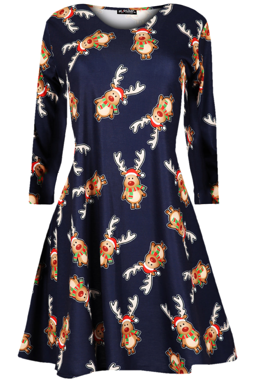 Ruby Long Sleeve Christmas Print Dress