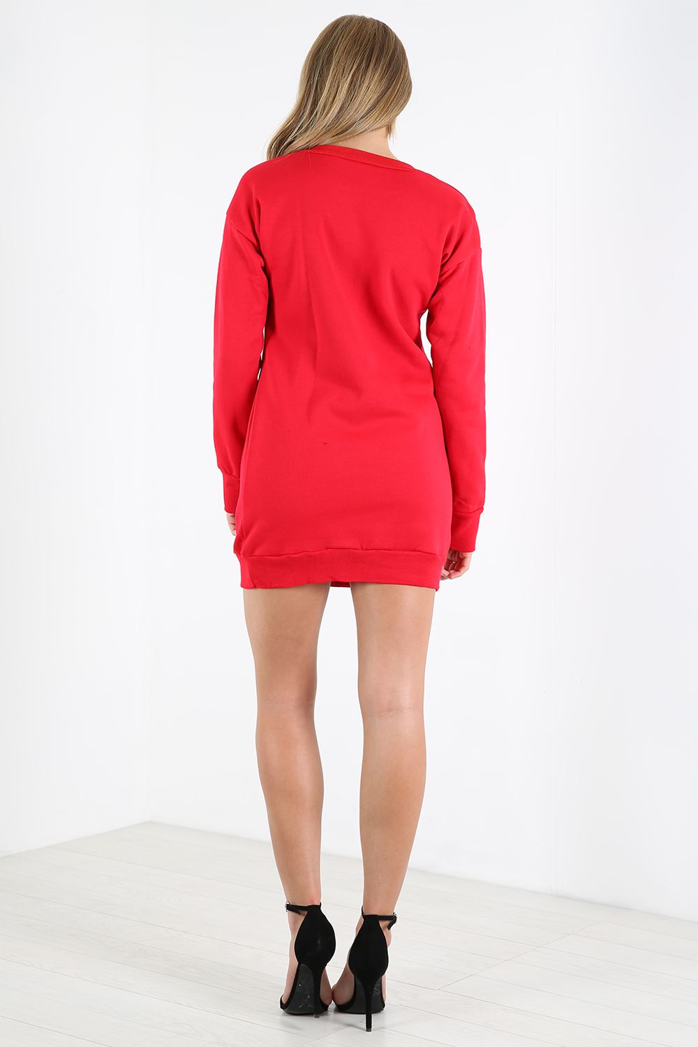 Long Sleeve Christmas Print Jumper Dress