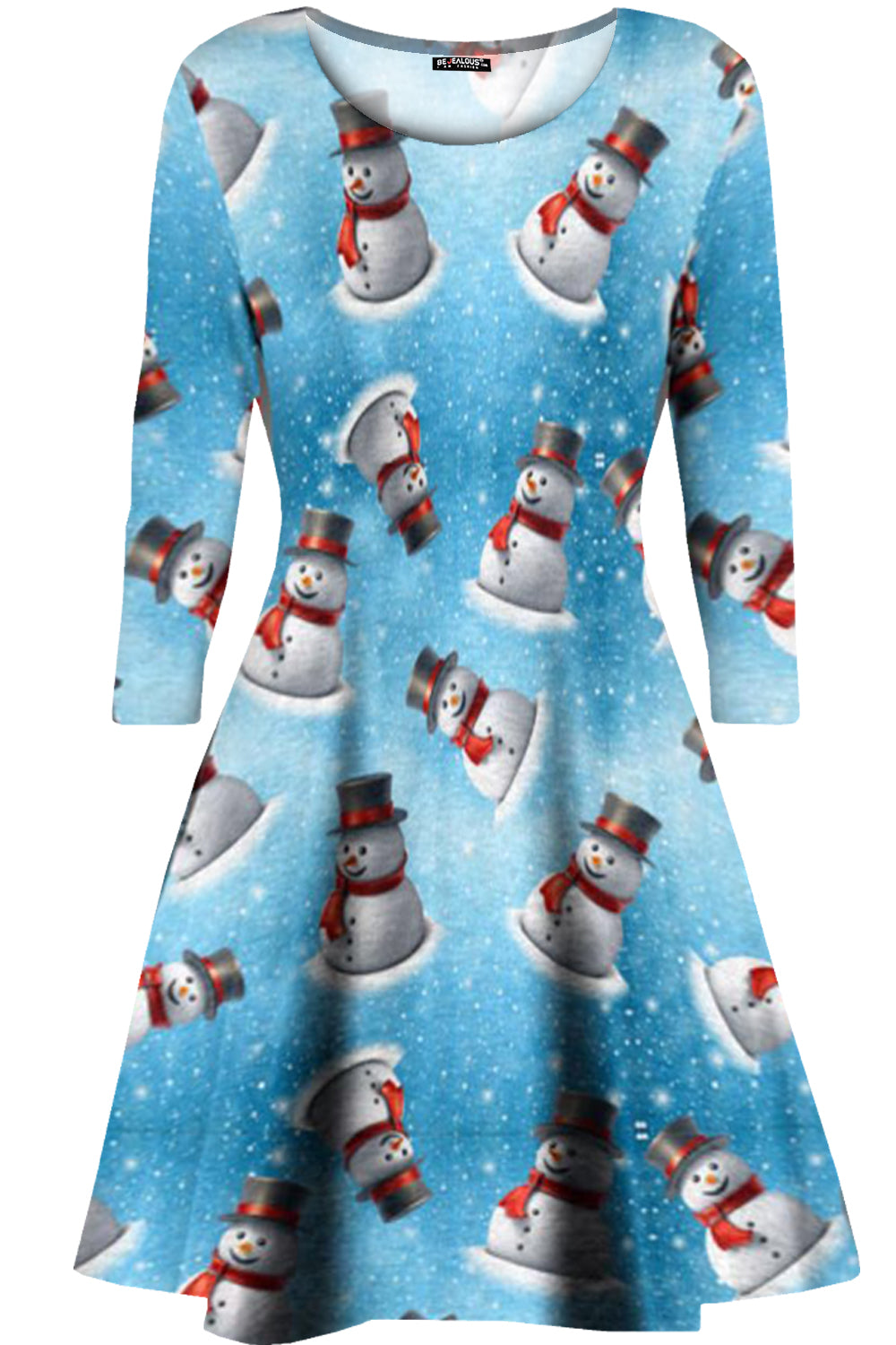Lily Long Sleeve Christmas Print Swing Dress