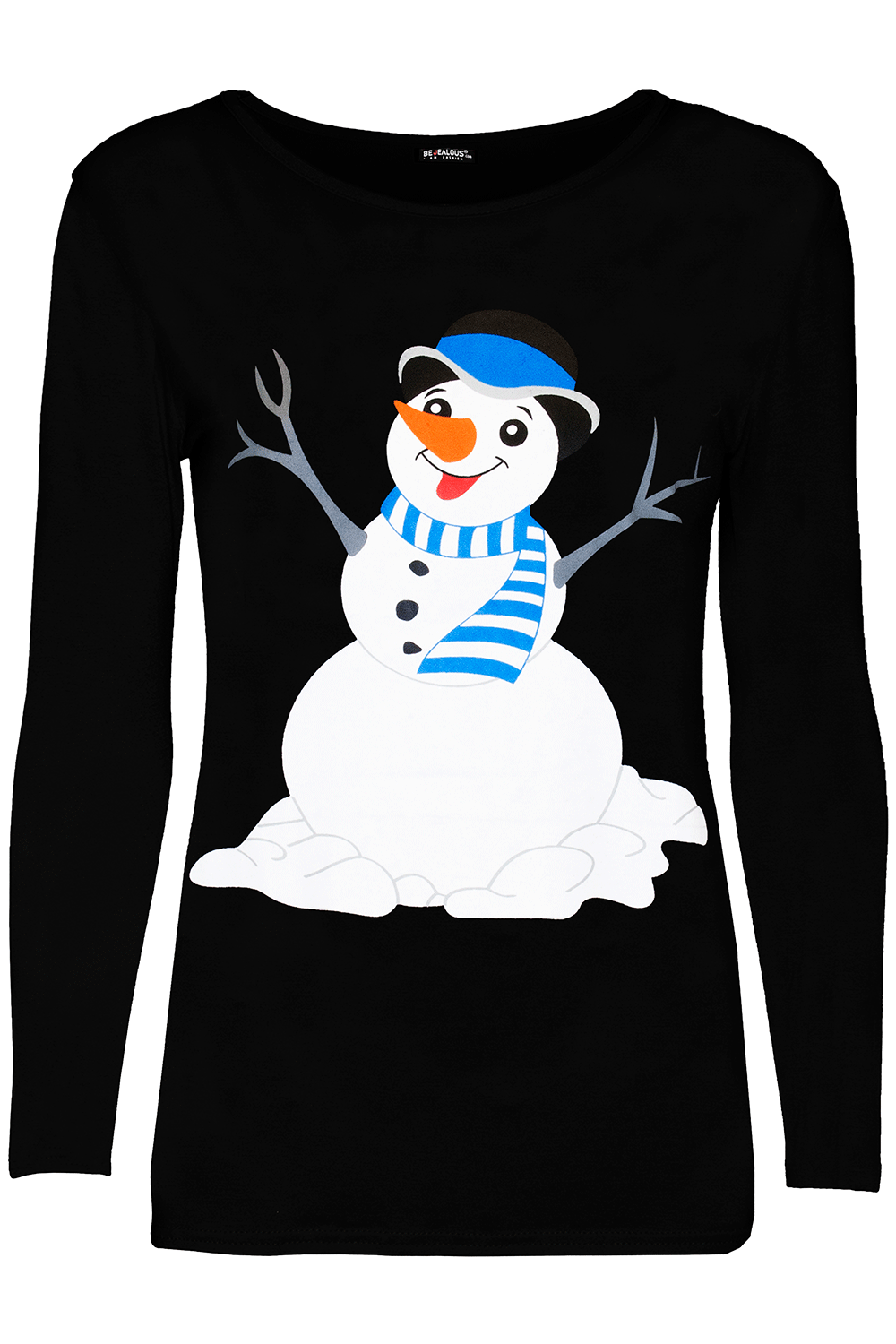 Elsie Long Sleeve Christmas Snowman Print Top